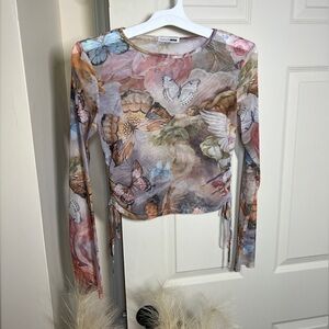 Mesh Long Sleeve Top